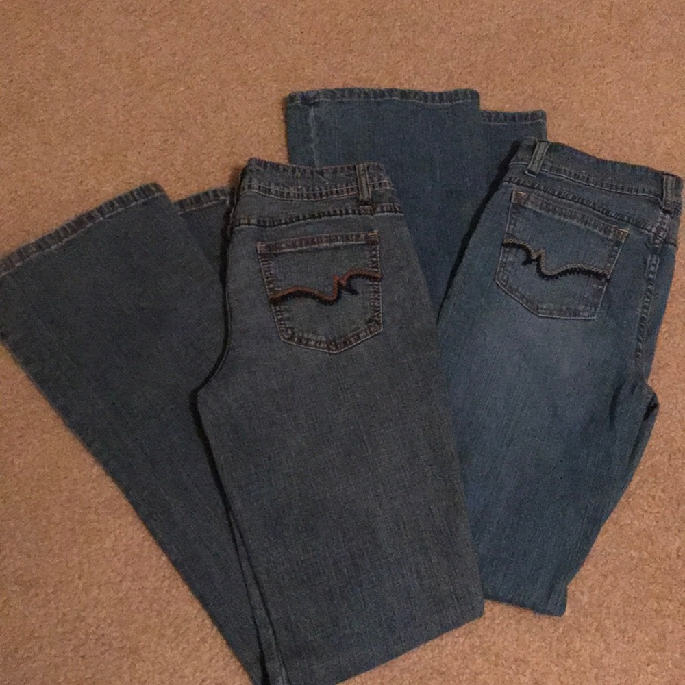 Two pairs of blue jeans